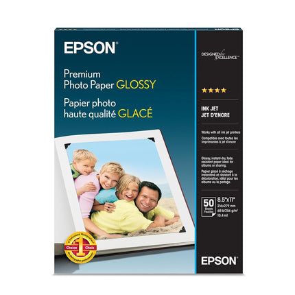 Epson Premium Photo Paper Glossy (8.5x11 Inches, 5