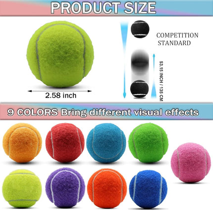 SHYUJAJIE Tennis Balls, 20 Pack Training Tennis Balls,High Elasticity Practice Tennis Balls for Beginner, Exercise Playing Balls for Pet Dog (Multicolour)