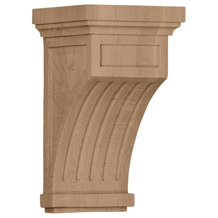 Ekena COR05X05X10FLRW 5 1/2-Inch Width x 5 1/2-Inch Depth x 10-Inch Height Fluted Corbel - Rubber Wood