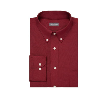Van Heusen Men's Dress Shirt Regular Fit Oxford Solid Buttondown Collar, Cayenne, XXXXXL