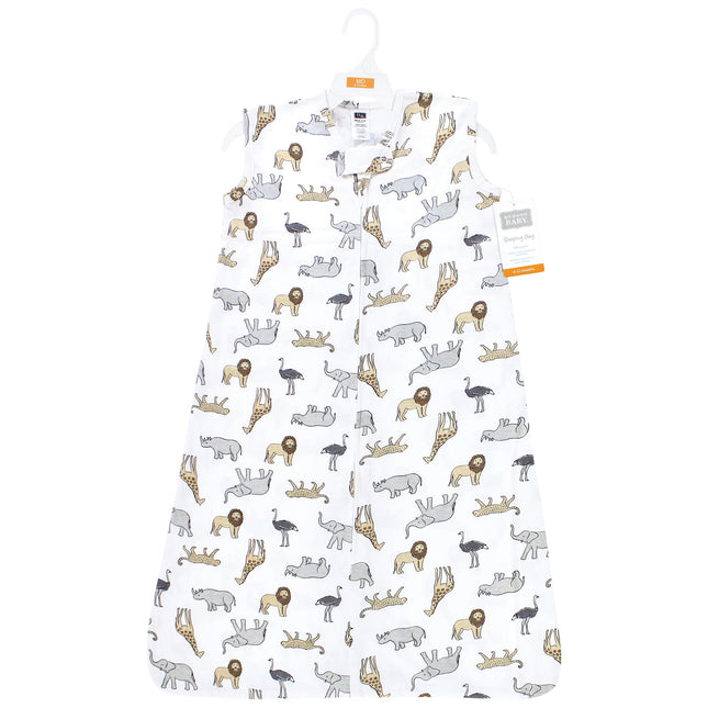Hudson Baby - Saco de dormir unisex de algodón sin mangas para bebé, diseño de safari moderno, 18-24 meses