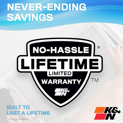 K&N 20X23X1 HVAC Furnace Air Filter, Lasts a Lifetime, Washable, Merv 11, the Last HVAC Filter You Will Ever Buy, Breathe Safely at Home or in the Office, HVC-12023