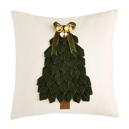 Mud Pie Velvet Ribbon Tree Pillow, 18" x 18", Square
