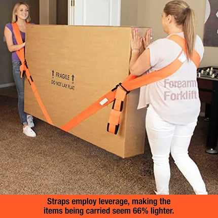 Forearm Forklift Shoulder Harness - PRO Model - Center Straps are 8" Longer + 1 More Loop Per End for 16" More Adjustability Vs Orig Set, Moving Strap Set, 800 lb wt Cap, 1 Pro Pack, Go USA