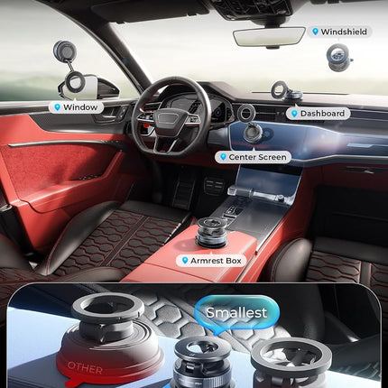 MRGLAS 2026 Upgraded Vacuum Magnetic Phone Holders for Your Car 360° Adjustable Absorption Magnetic Bracket 98LBS Magsafe Suction Cup