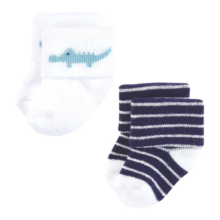 Hudson Baby Unisex Baby Cotton Rich Newborn and Terry Socks, Ocean Friends, 0-6 Months, Ocean Friends, 0-6 Months