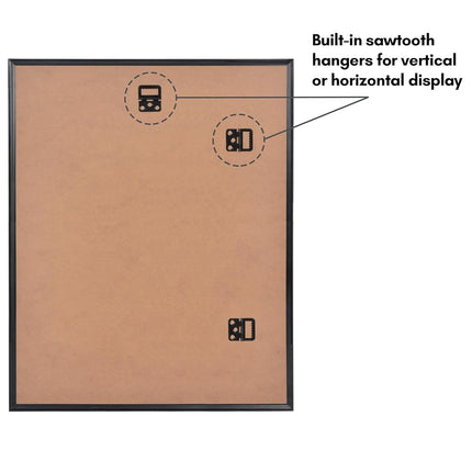 Americanflat 16x20 Picture Frame with Polished Front Cover - Set of 3 - Slide-In Photo Frame with Buildable Molding - Fusion Collection - Picture Frames for Wall Display - Black