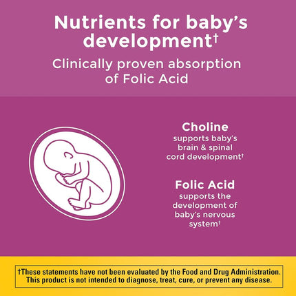 Nature Made Prenatal Gummy Vitamins with DHA + Folic Acid, 60 Ct to Support Baby’s Development†