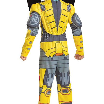 Disguise Official Bumblebee Transformers Costume Kids Boys Robot Costume Kids Muscle Fancy Dress Up Outfit for Children World Book Day Week Birthday Large