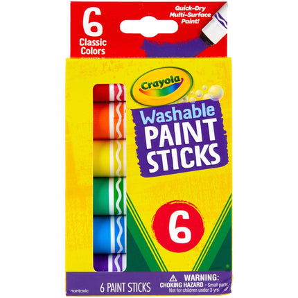 Crayola® Washable Paint Sticks, Assorted Colors, Pack Of 6 Sticks
