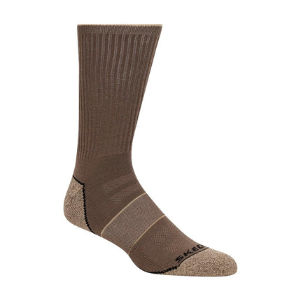 Skechers Men's 6 Pack Work Crew Socks, Coffee/White/Khaki, 9-13 UK