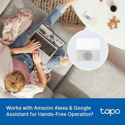 TP-Link Tapo Smart Hub with Built-in Alarm & Chime, Requires 2.4GHz Wi-Fi, Reliable Long-Range Connections w/Tapo Camera, Doorbell and Sensors, Ultra-Low Power Wireless Protocol (Tapo H200)