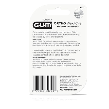 Gum Orthodontic Wax w/VIT E, 6 Packs X35 uses (210 uses in 6 Units), 723RQD