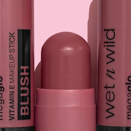 Wet n Wild, Mega Glo Vitamin E Makeup Stick, Multipurpose Blush Stick for Eyes, Cheeks and Lips, with Buildable and Blendable Formula, Travel-Ready and Retractable, Currant Jam