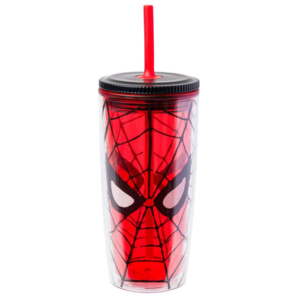 Vaso de plástico resistente a derrames de 20 oz Silver Buffalo Marvel Spiderman Eyes
