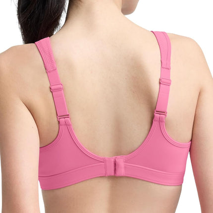 Champion Women's Sports Bra, High-Impact, Maximum Support, Breathable, Moisture-Wicking Fabric, Pink Cosmos, 42B