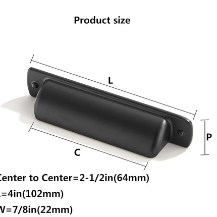 khtumeware 10 Pack 2-1/2"(64mm) Black Drawaer Pulls Matte Black Cabinet Cup Pulls Kitchen Hardware Cabinet Handles Drawer Handles Knobs.