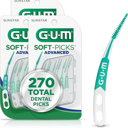 GUM-6505A Soft-Picks Advanced Palillos dentales, 90 unidades (paquete de 3)
