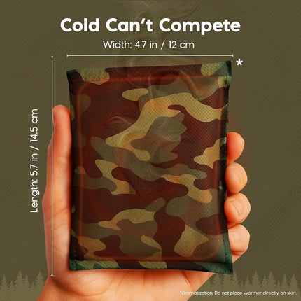 IRIS USA Hand Warmers, Extra Large - 30 Individual Warmers, Up to 18-Hour Heat Packs for Hot Hands Feet & Body, Unique Camo Pattern, Disposable Portable Pocket Warmers Bulk for Camping Skiing Outdoor