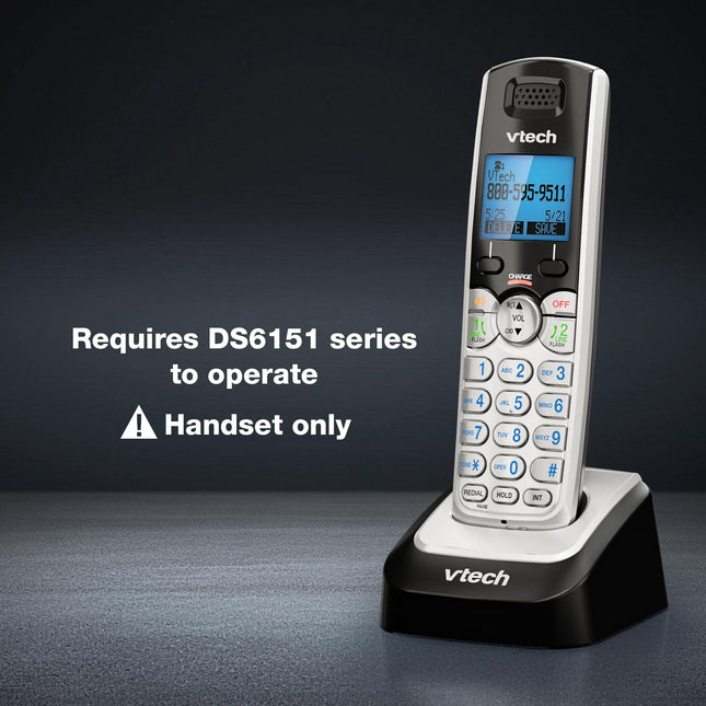 Combiné sans fil Vtech DS6101 VTech, argent/noir | Nécessite un système téléphonique de la série DS6151 pour fonctionner