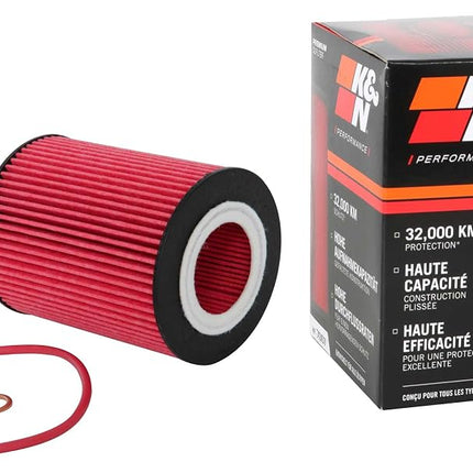 K&N Oil filter - High Performance-Series compatible with BMW, Ford, Landrover, Volvo (HP-7007), Red