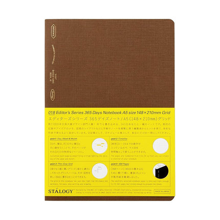 Nitoms SS0126 STALOGY Notebook, A5, Squared, 365 D