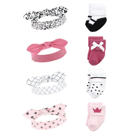 Hudson Baby baby-girls Headband and Socks Set, Pri
