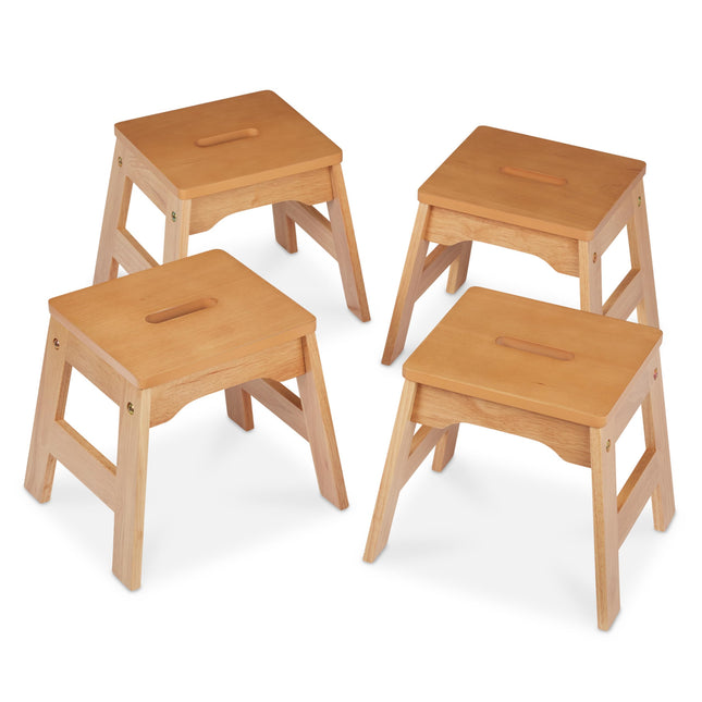Melissa & Doug Wooden Stools - Set of 4 Stackable,