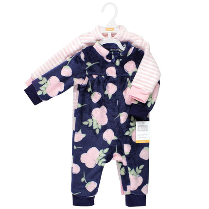 Combinaisons, grenouillères et barboteuses en molleton unisexe Hudson Baby pour bébés, motif rose marine, 0-3 mois