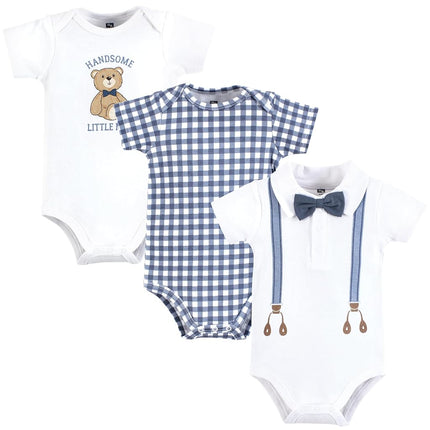 Hudson Baby Bodysuits de Algodón Unisex para Bebé, Tirantes de Oso Caballero, 18-24 Meses