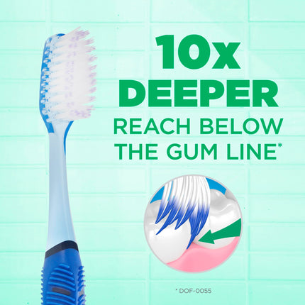 GUM Technique Deep Clean Toothbrush - Full Head - Soft Toothbrushes for Adults -Soft, Ultra Fine Tapered Bristles, Recommended by Dental Professionals, 2 Count