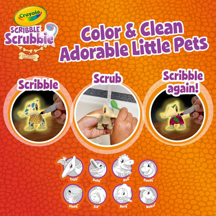 Crayola Scribble Scrubbie Pets Dinosaur Glow Combo Pack, Dinosaur Toys for Kids, Ages 3, 4, 5,