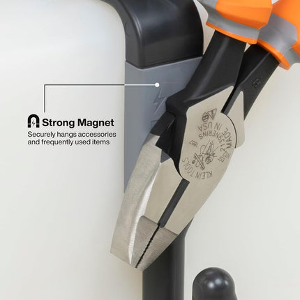 KLEIN TOOLS BC311M Magnetic 2-Inch S-Hook for Lineman Bucket, Bucket Work Center Compatible Hook with Impact-Resistant Nylon, Personalized Organization for Aerial Utility Workers, Tool-Free Setup