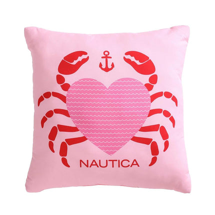 Nautica Soft Bedding with Matching Shams & Throw Pillow, Kids Home Decor, Oeko-Tex Certified, Polyester, Cru Stripe Pink, Full/Queen