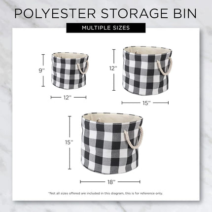 Bone Dry Collapsible Bin, Cotton, Black, M Round