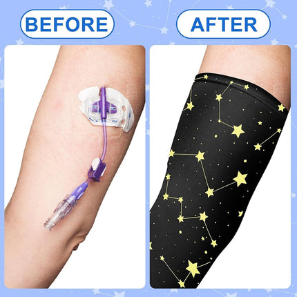 Cuffbow 12 Pcs PICC Line Reusable Sleeve Cover for Adults Upper Arm Breathable Cover Nursing Sleeve Protector Supplies, Stylish, One Size