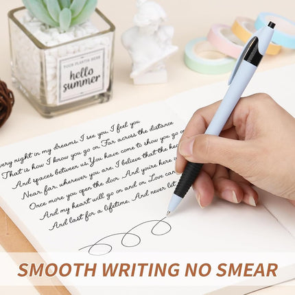 Sikao Pens Bulk, 60 Pack Morandi Gripped Slimster Ballpoint Pens, Black Ink 1.0mm Medium Point, Cute Aesthetic Bulk Pens Suitable for Office, School Supplies, Teachers Women Collger Girls Gifting