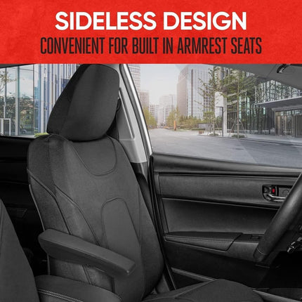 Motor Trend AquaShield Car Seat Covers for Front Seats, Black – Two-Tone Waterproof, Neoprene Seat Cover Set, Interior Covers for Auto Truck Van SUV