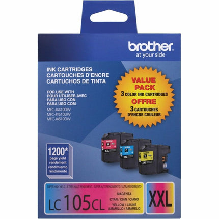 Cartouches d'encre Brother authentiques LC1053PKS très haute capacité XXL, cyan, magenta, jaune