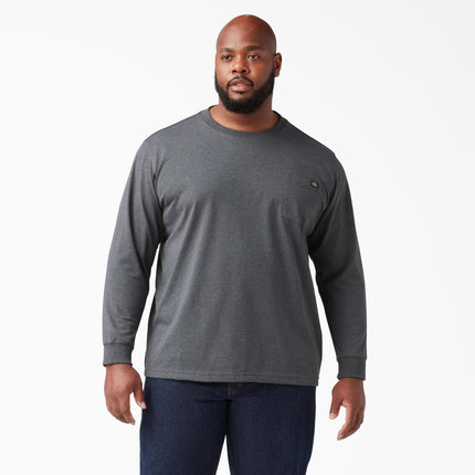 T-shirt ras du cou épais à manches longues Dickies pour homme grande taille, Rouge bordeaux chiné uni, 3XL-Grand