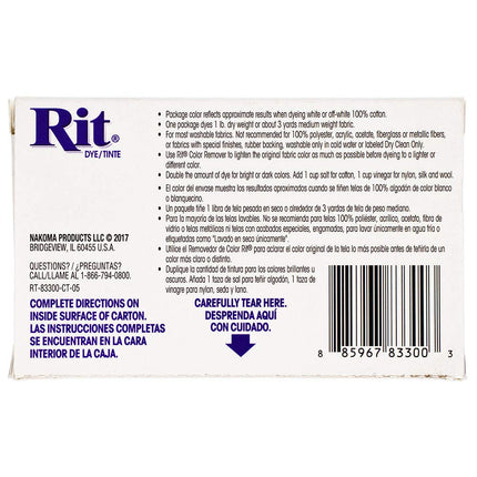 Rit Dye Powder Color & Rust Remover Great for Crafting DIY Works on Most Fabric Cotton Nylon