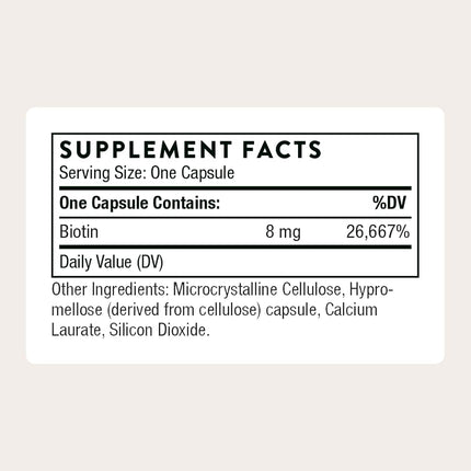 Thorne Research - Biotin 8 - Vitamin B7-60 Capsules