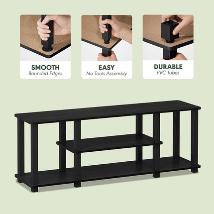 Furinno TURN-S-TUBE 3-Tier No Tools TV Stand for TV up to 50 In, Americano