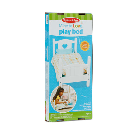 Melissa & Doug Mi Muñeca de Amor Cama de Juguete de Madera para Muñecas, Animales de Peluche - Blanca (22.1 cm Alto x 23.1 cm Ancho x 52.6 cm Largo Ensamblada)