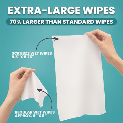 Extra Large Bath Wipes for Adults Bathing No Rinse - 40 Disposable Body Cleansing for Men, Women & Elderly - Great for Gym, Camping, Post Surgery - Shower