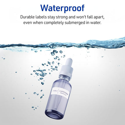 Avery Waterproof Labels with Ultrahold Permanent Adhesive, 1-1/3" x 4", 700 Labels for Laser Printers (5522)