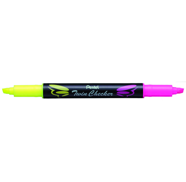 Pentel Twin Checker Dual-tip Highlighter, Chisel T