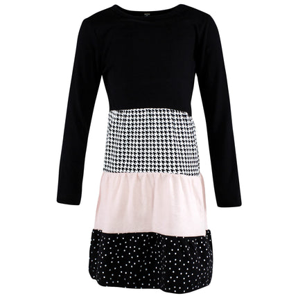 Hudson Baby Baby Girls' Cotton Dresses, Houndstooth Lt Pink, 4T