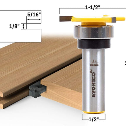 Yonico Router Bits Top Bearing Slot Cutter 1/8-Inch x 5/16-Inch 1/2-Inch Shank 14914