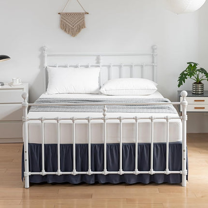 xuan dian Bed Skirt King Size Ruffled Bed Skirt with Split Corners, 18 Inch Drop Dust Ruffle Bed Skirt with Platform, Blue (King - 18" Drop)